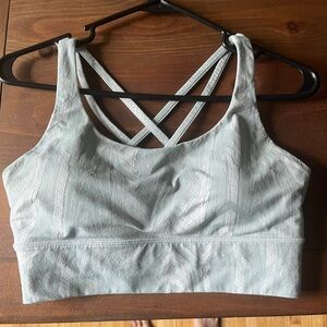 Lululemon Gray green leaf pattern Sports Bra
